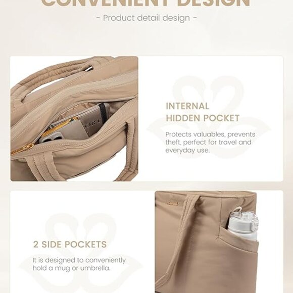 PERFECT TOTE! GYM/WORK/SCHOOL Laptop Bag for Women, Lightweight Puffy - Picture 8 of 8